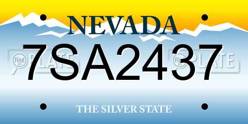 7SA2437 Nevada License Plate