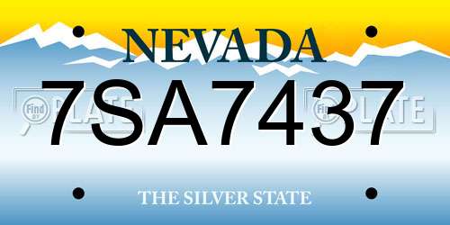 7SA7437 Nevada License Plate