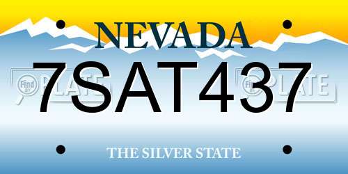 7SAT437 Nevada License Plate