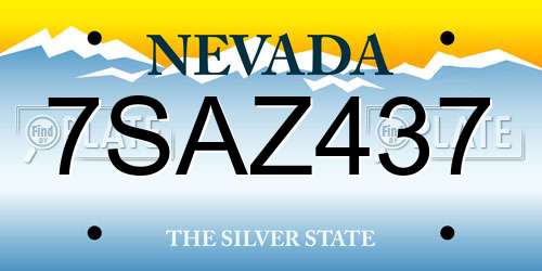 7SAZ437 Nevada License Plate