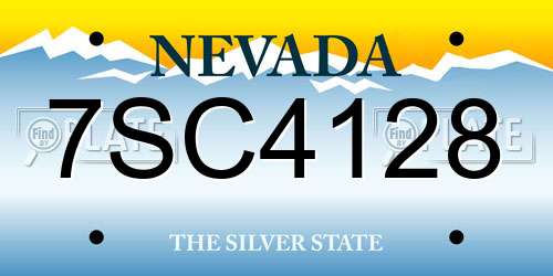 7SC4128 Nevada License Plate