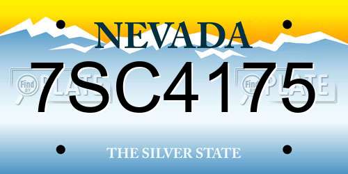 7SC4175 Nevada License Plate