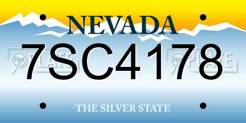7SC4178 Nevada License Plate