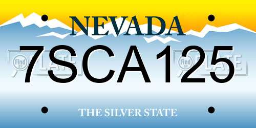 7SCA125 Nevada License Plate
