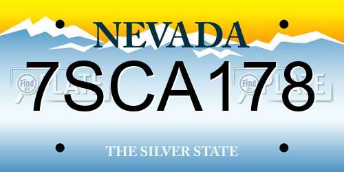 7SCA178 Nevada License Plate