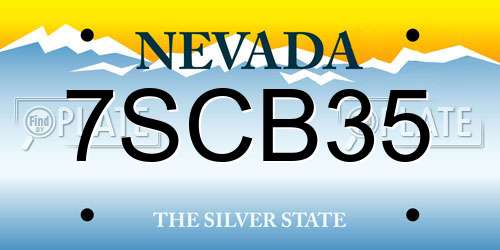 7SCB35 Nevada License Plate