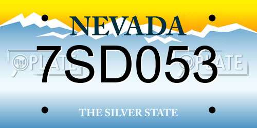 7SD053 Nevada License Plate