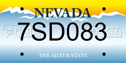 7SD083 Nevada License Plate