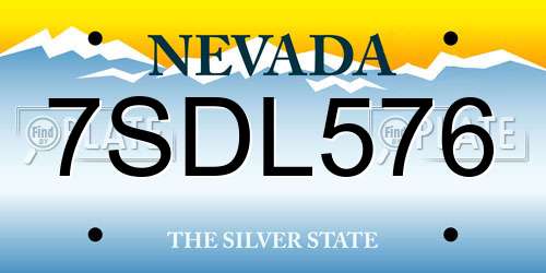 7SDL576 Nevada License Plate