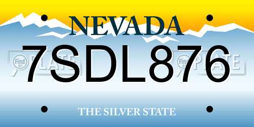 7SDL876 Nevada License Plate
