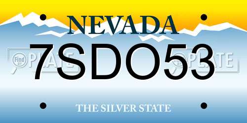 7SDO53 Nevada License Plate