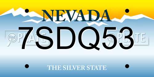 7SDQ53 Nevada License Plate