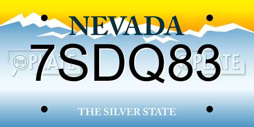 7SDQ83 Nevada License Plate