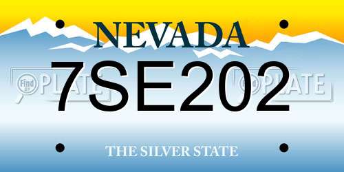 7SE202 Nevada License Plate