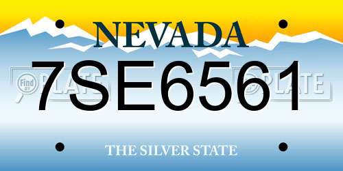 7SE6561 Nevada License Plate