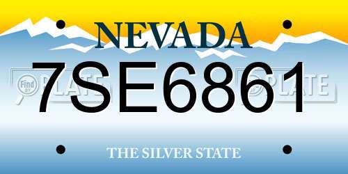 7SE6861 Nevada License Plate