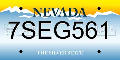7SEG561 Nevada License Plate
