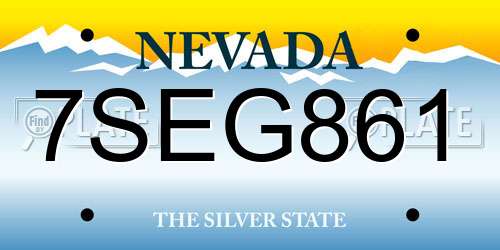 7SEG861 Nevada License Plate