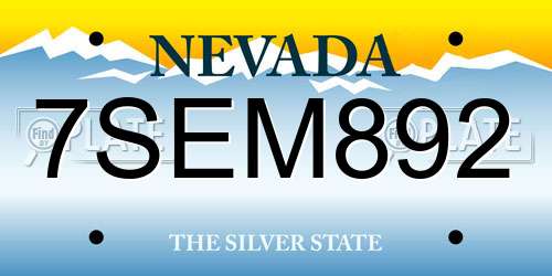 7SEM892 Nevada License Plate