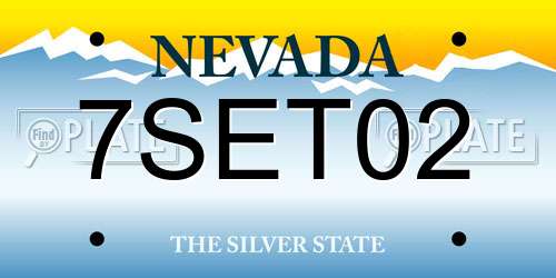 7SET02 Nevada License Plate