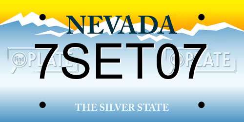 7SET07 Nevada License Plate