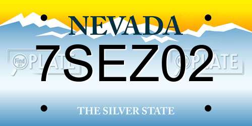 7SEZ02 Nevada License Plate
