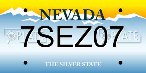 7SEZ07 Nevada License Plate