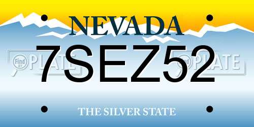 7SEZ52 Nevada License Plate