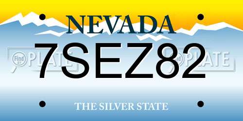 7SEZ82 Nevada License Plate