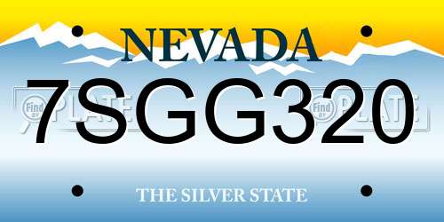 7SGG320 Nevada License Plate