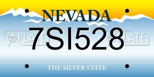 7SI528 Nevada License Plate