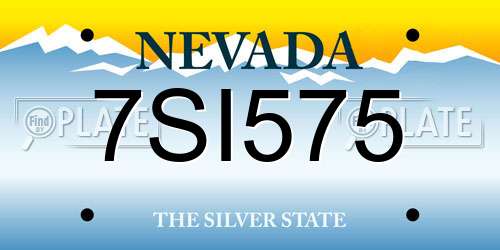 7SI575 Nevada License Plate