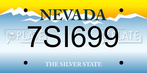 7SI699 Nevada License Plate