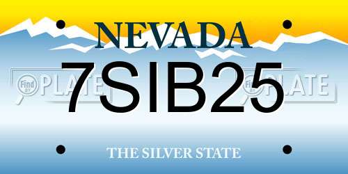 7SIB25 Nevada License Plate