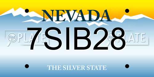 7SIB28 Nevada License Plate