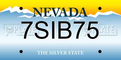 7SIB75 Nevada License Plate