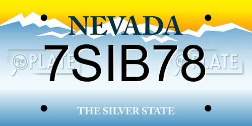 7SIB78 Nevada License Plate