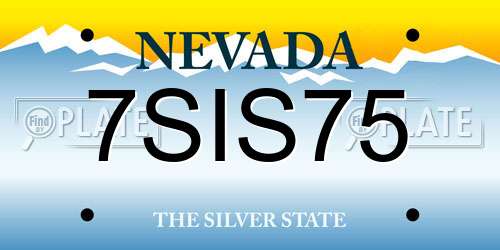 7SIS75 Nevada License Plate