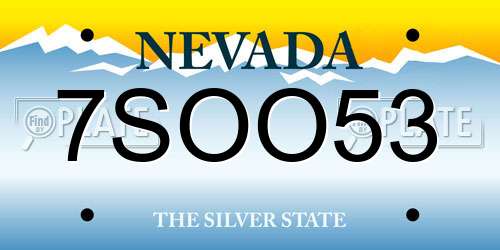7SOO53 Nevada License Plate
