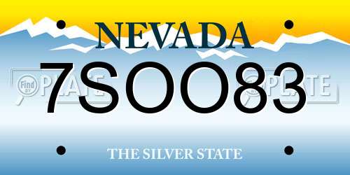 7SOO83 Nevada License Plate