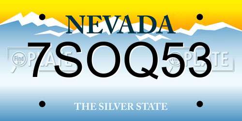 7SOQ53 Nevada License Plate