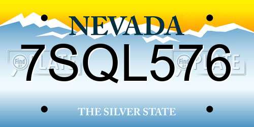 7SQL576 Nevada License Plate