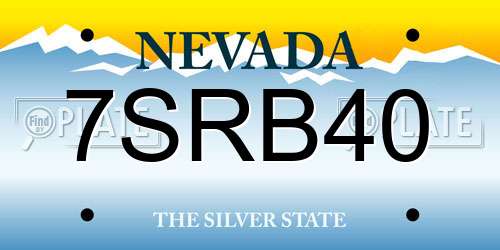 7SRB40 Nevada License Plate
