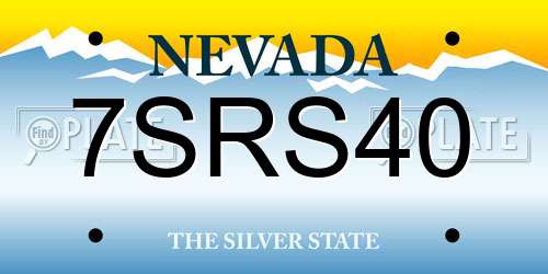 7SRS40 Nevada License Plate