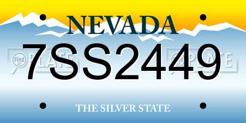 7SS2449 Nevada License Plate