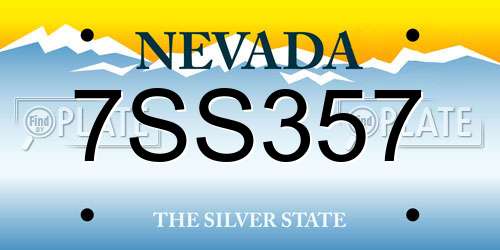 7SS357 Nevada License Plate