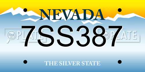 7SS387 Nevada License Plate