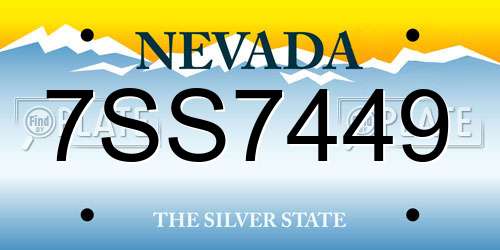 7SS7449 Nevada License Plate