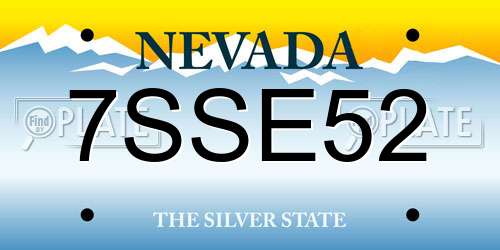7SSE52 Nevada License Plate