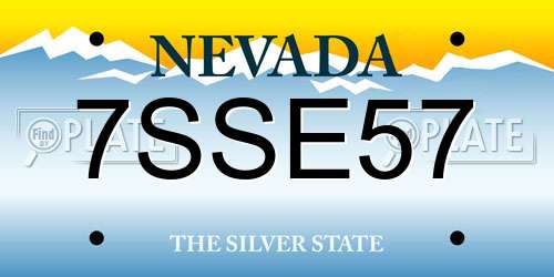 7SSE57 Nevada License Plate